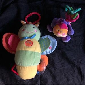 Carter’s Butterfly Car Fidget & Baby Gund Buglie Pull String Vibrating Butterfly